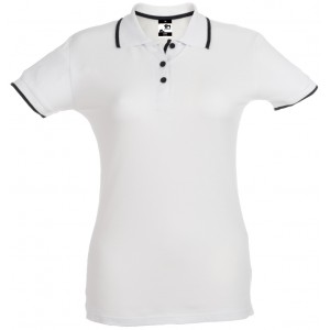 POLO SRA PIQUÉ M/M ROME WOMEN BRANCO/AZUL ESCURO 